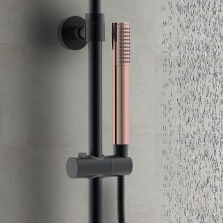 Maneral Mango de Ducha 1 posición redondo ORO ROSA brillo fabricado en ABS