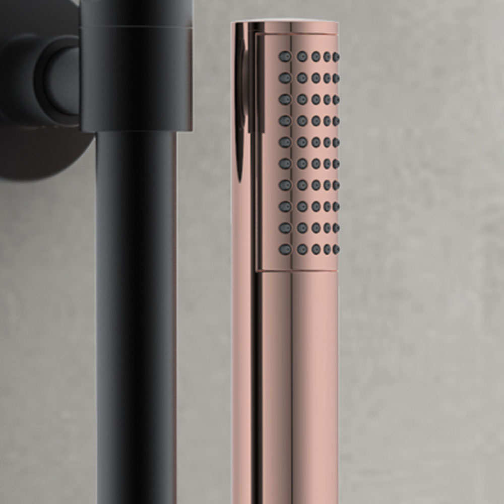 Maneral Mango de Ducha 1 posición redondo ORO ROSA brillo fabricado en ABS - Imagen 2