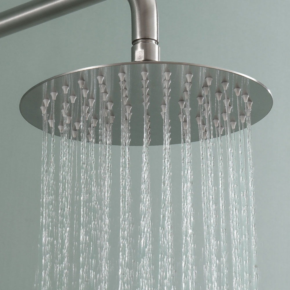 Duchon rociador redondo de 25 cm NIQUEL cepillado