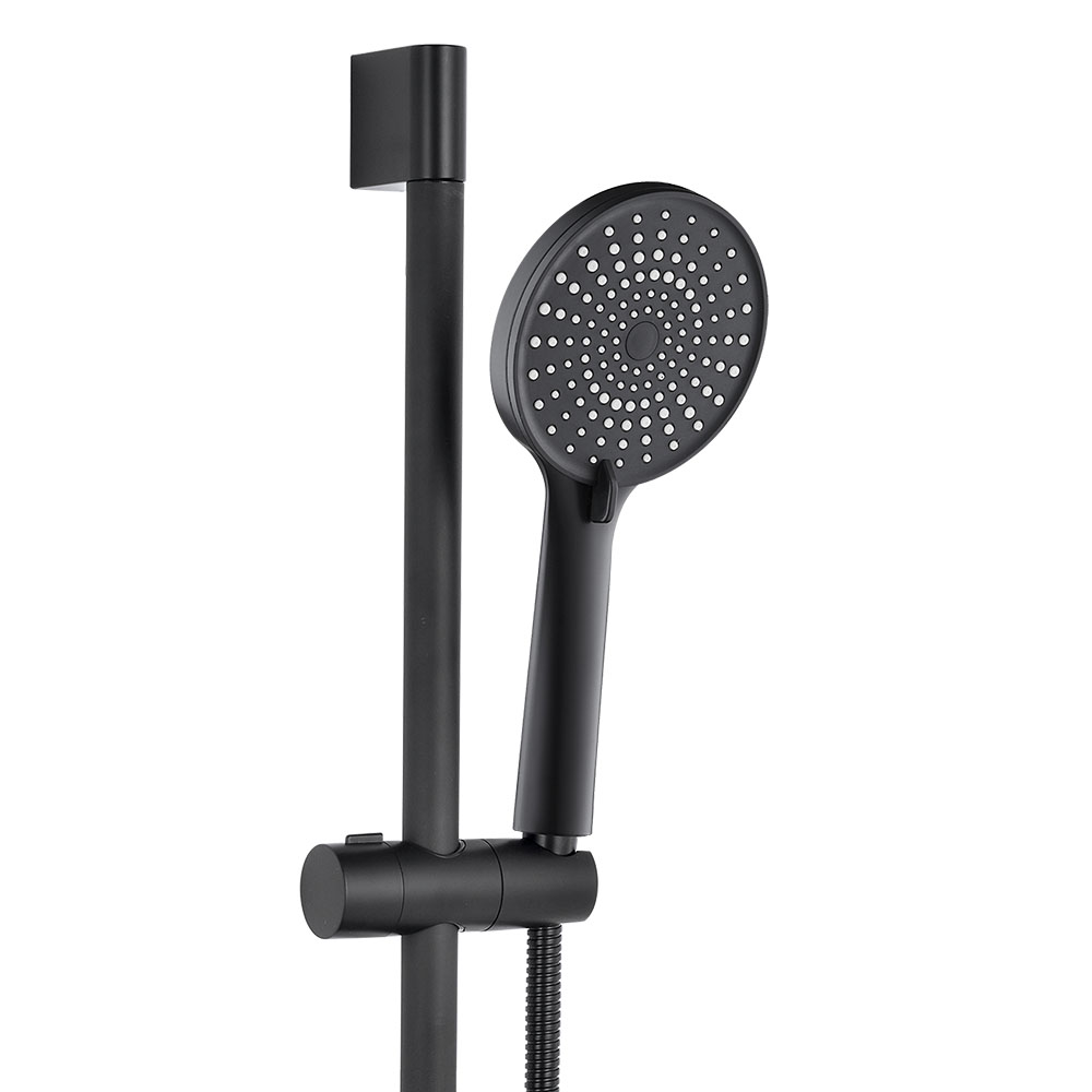 Kit Barra de Ducha 1 posición con equipo FUTURE redondo NEGRO mate - Imagen 2