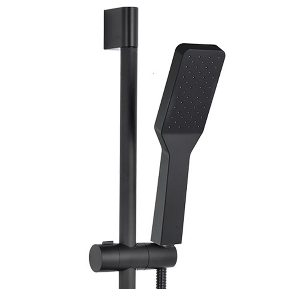 Kit Barra de Ducha 1 posición con equipo FUTURE cuadrado NEGRO mate - Imagen 2