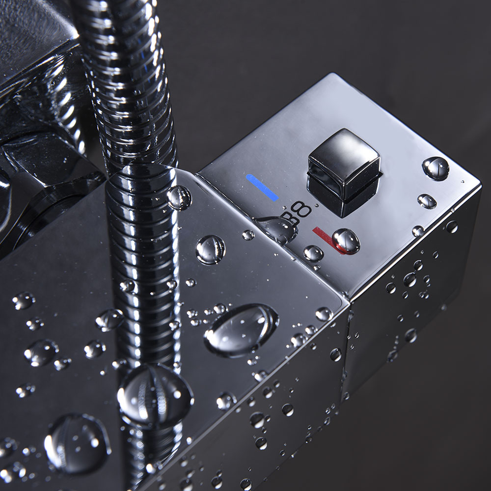 Columna Ducha termostática EXTRAPLANA cuadrada de 80-120 cm CROMO brillo - Imagen 6