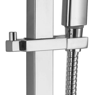 Soporte para barra de ducha cuadrada CROMO brillo fabricado en ABS