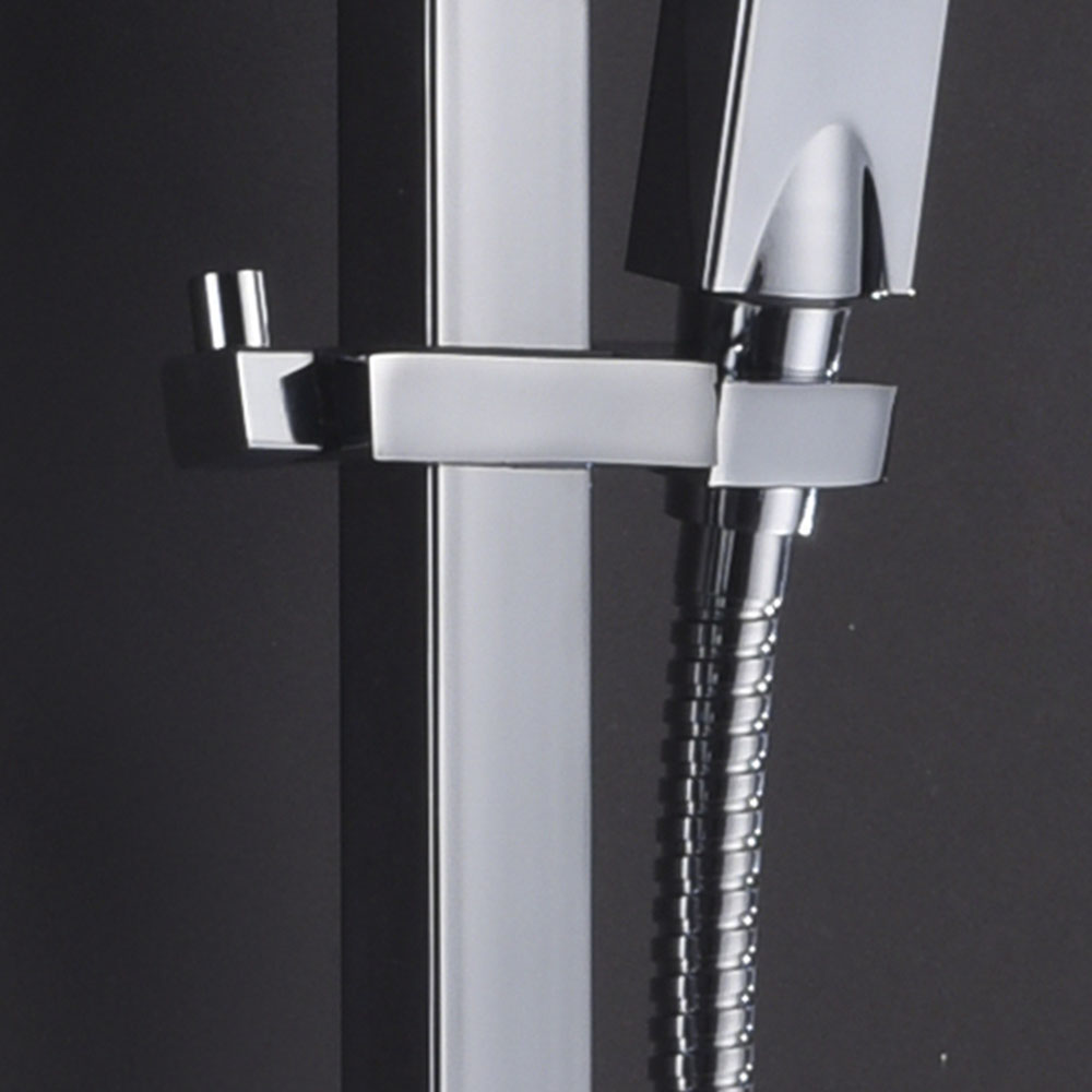 Soporte para barra de ducha cuadrada CROMO brillo fabricado en ABS - Imagen 3