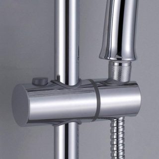 Soporte para barra de ducha redondo CROMO brillo fabricado en ABS