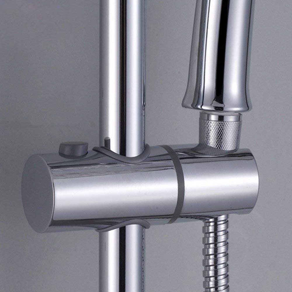 Soporte para barra de ducha redondo CROMO brillo fabricado en ABS