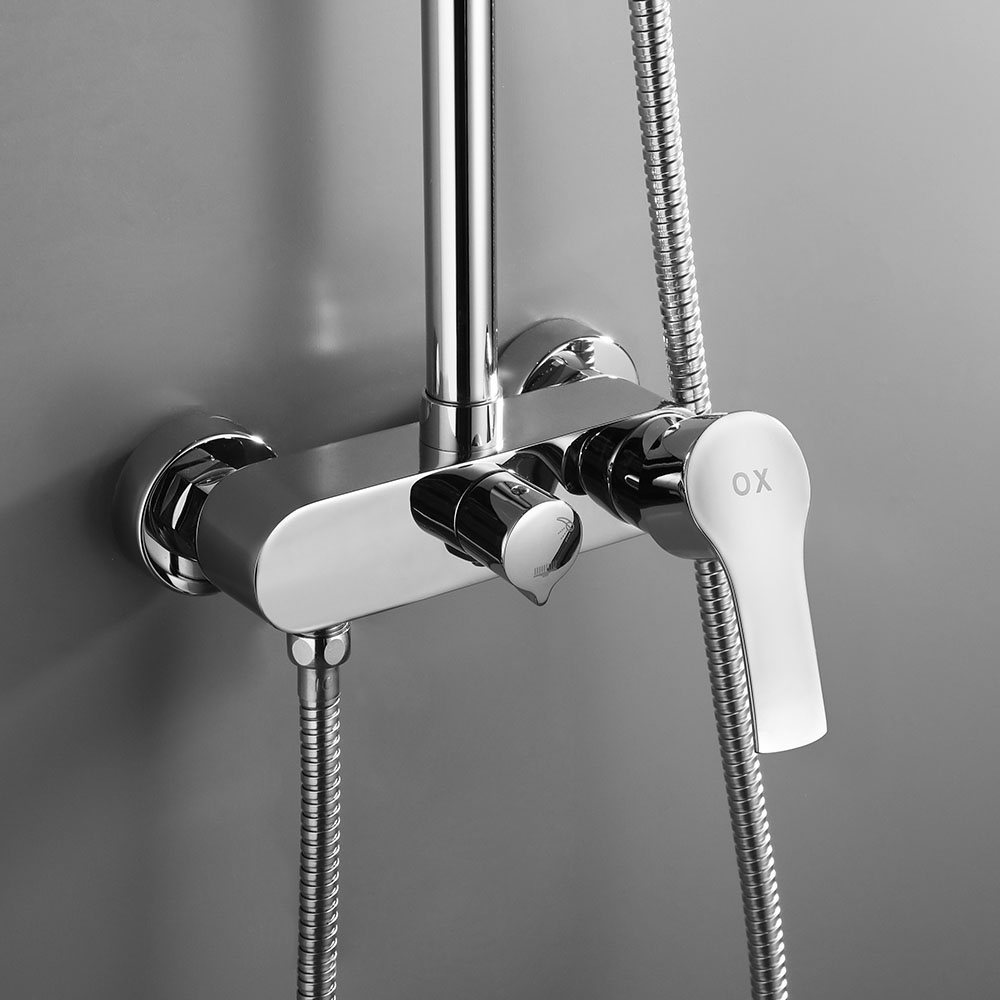 Columna Ducha monomando CANO redonda de 83-126 cm CROMO brillo - Imagen 3