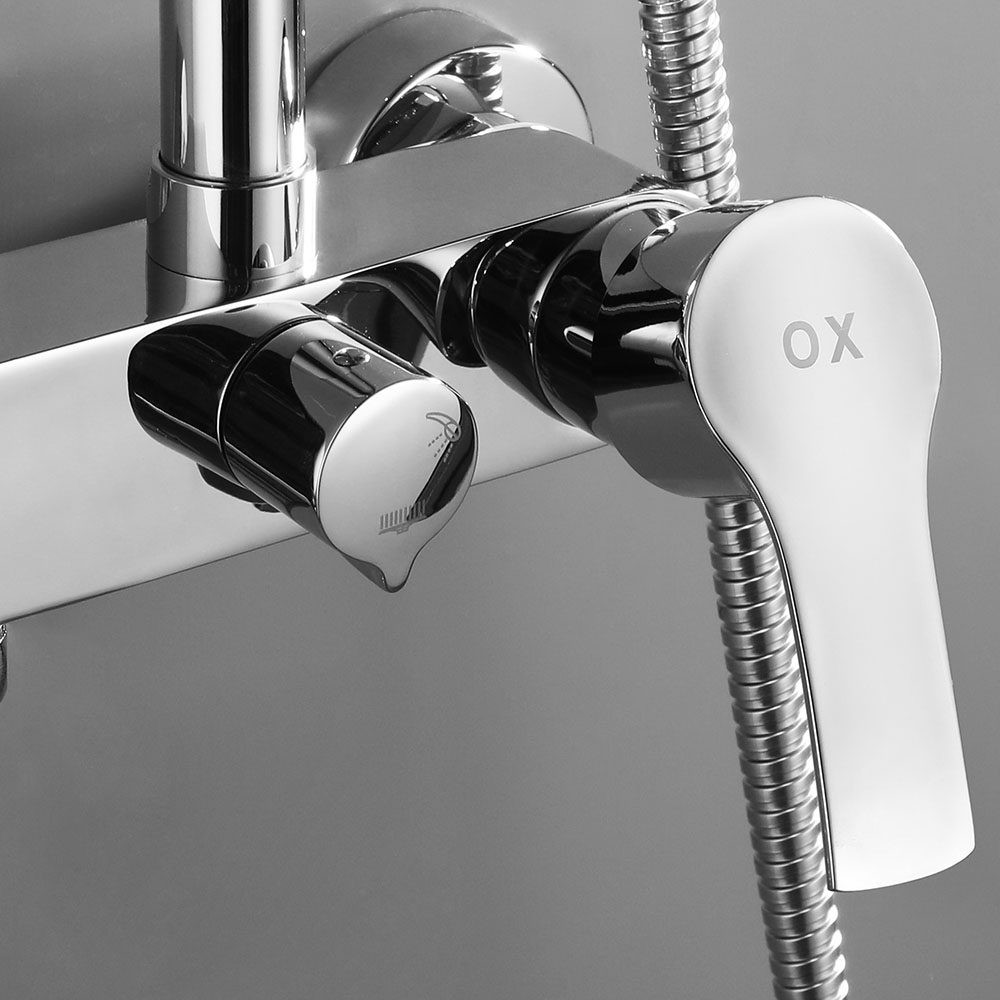 Columna Ducha monomando CANO redonda de 83-126 cm CROMO brillo - Imagen 4