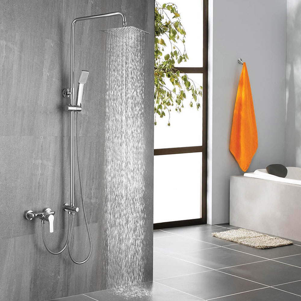 Columna Ducha sin grifería ARZAK cuadrada de 80-120 cm CROMO brillo