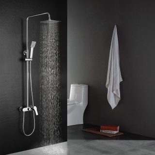 Columna Ducha monomando VERA cuadrada de 83-126 cm CROMO brillo