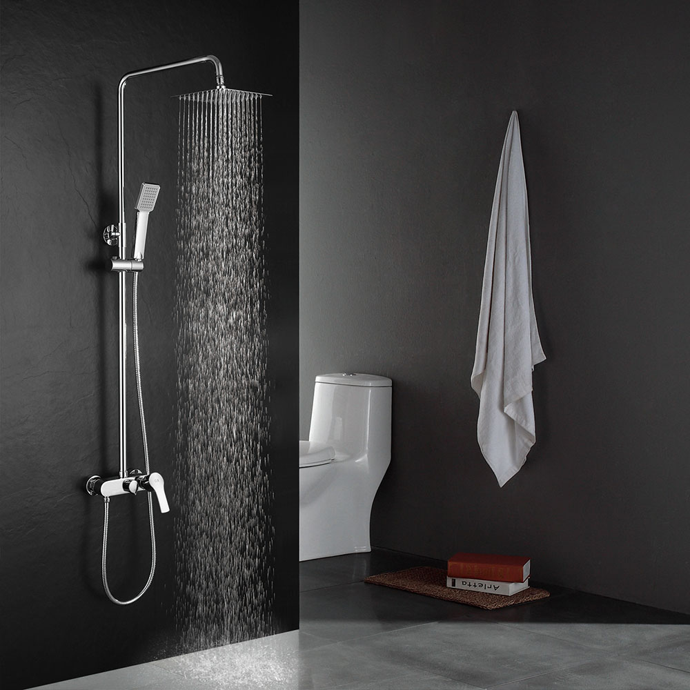 Columna Ducha monomando VERA cuadrada de 83-126 cm CROMO brillo