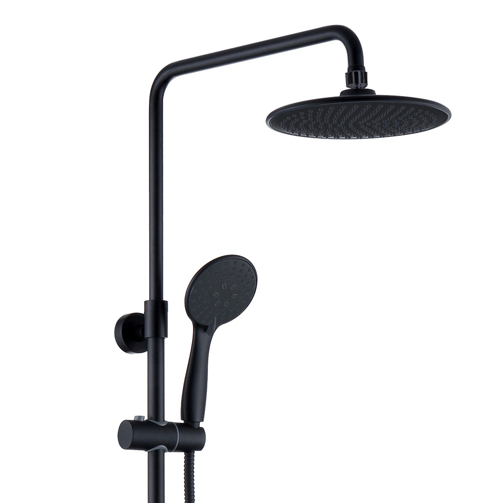 Columna Ducha termostática redonda de 83-120 cm NEGRO mate - Imagen 7