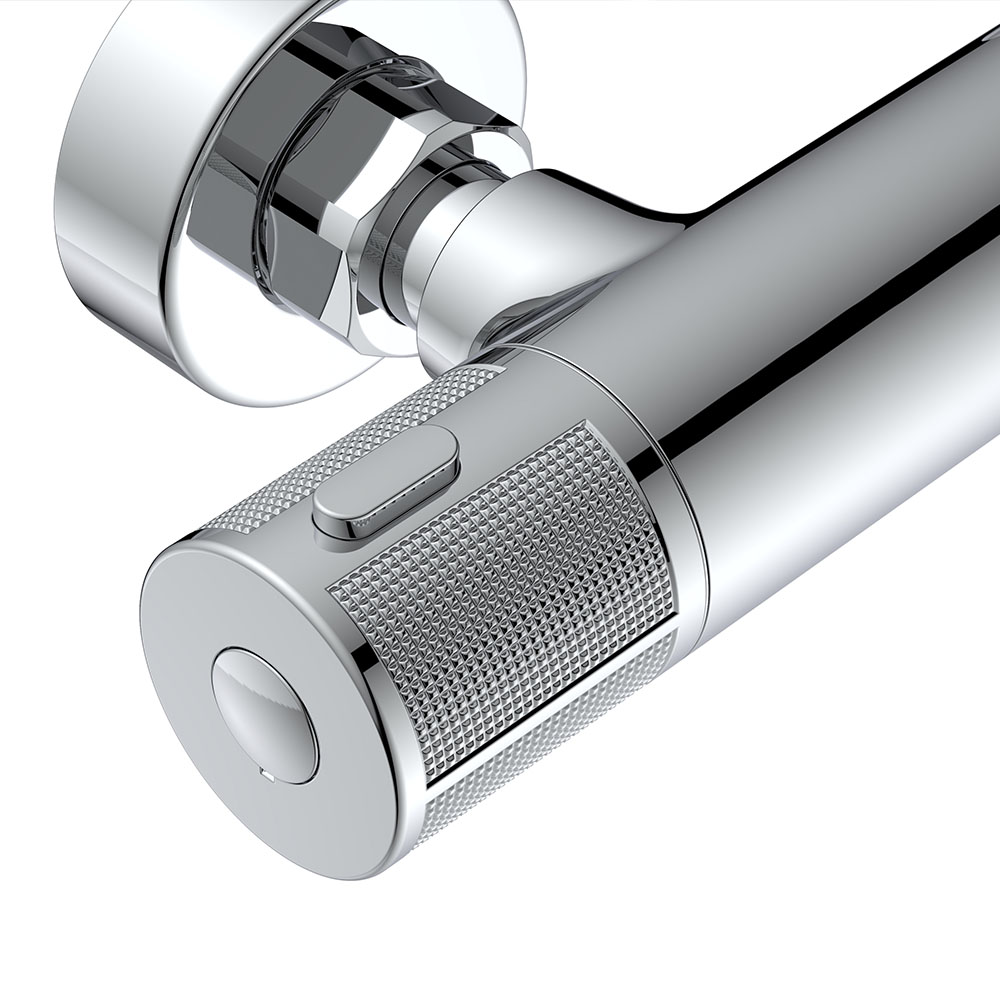 Columna Ducha manetas grafiladas termostática LOPEZ redonda de 80-120 cm - Imagen 9