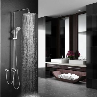 Columna Ducha extralarga sin grifería redonda de 100-150 cm CROMO brillo