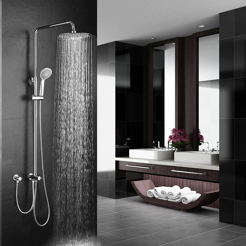 Columna Ducha extralarga sin grifería redonda de 100-150 cm CROMO brillo