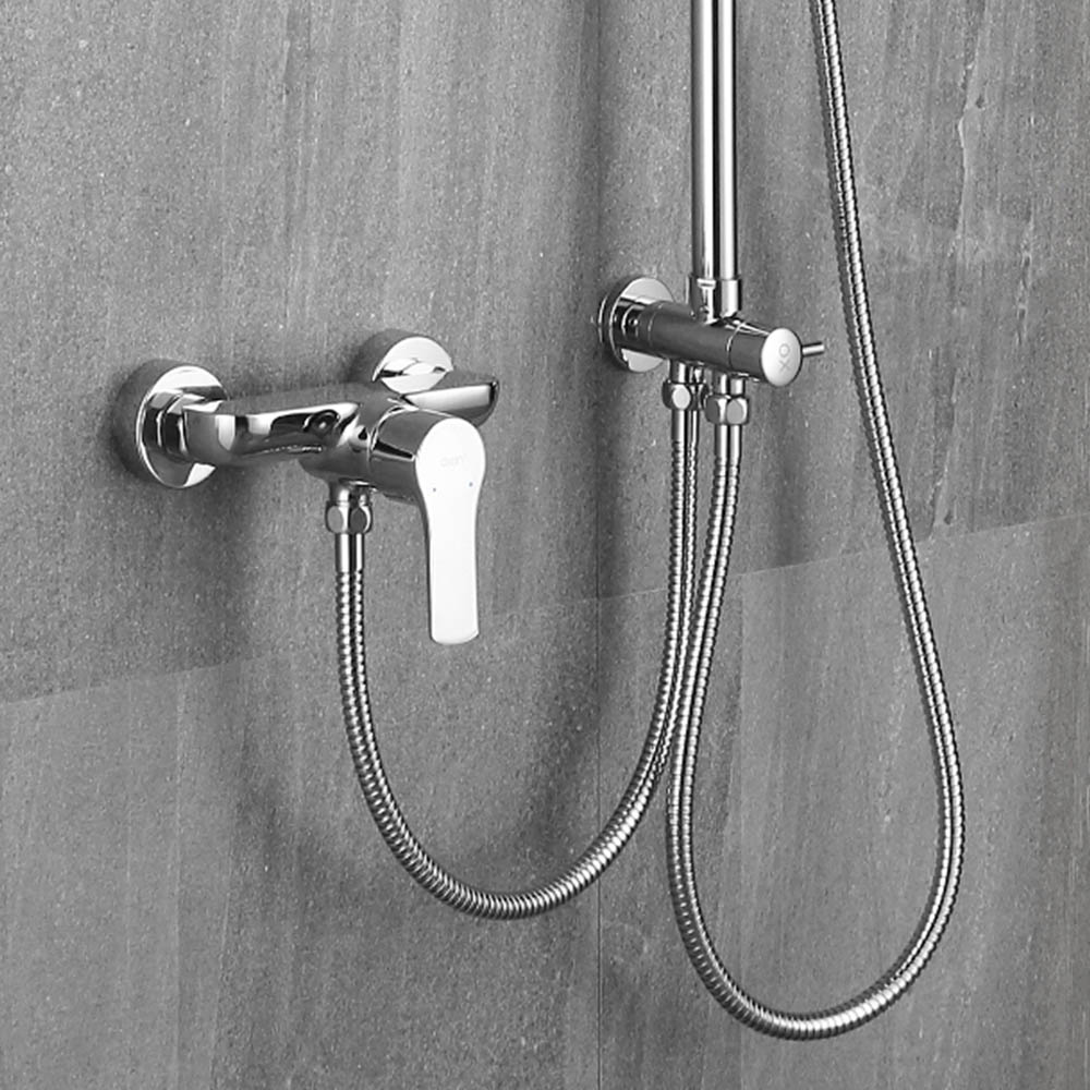 Columna Ducha extralarga sin grifería redonda de 100-150 cm CROMO brillo - Imagen 3