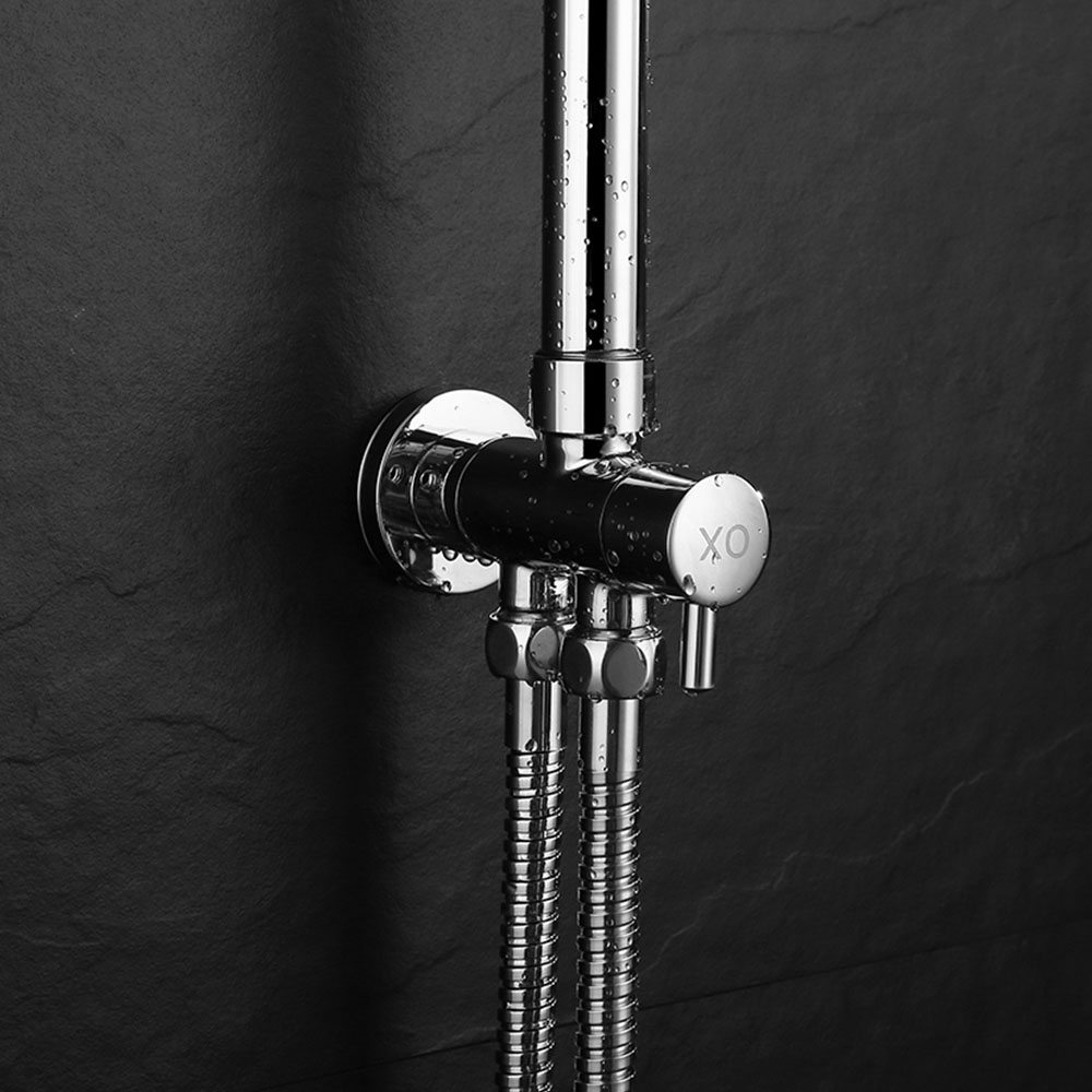 Columna Ducha extralarga sin grifería redonda de 100-150 cm CROMO brillo - Imagen 4