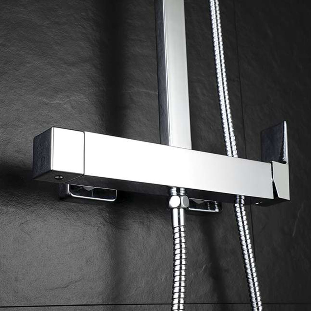 Columna Ducha monomando EXTRAPLANA cuadrada de 73-122 cm CROMO brillo - Imagen 3