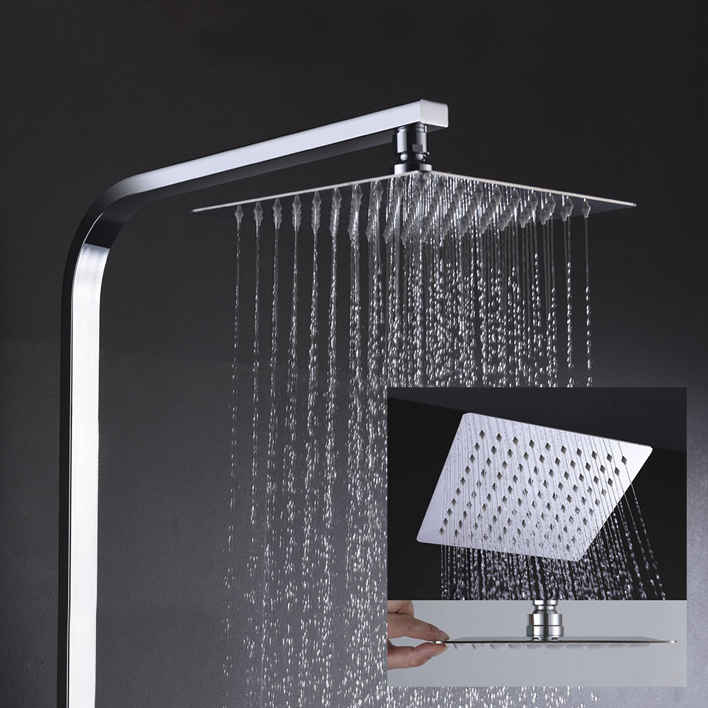 Columna Ducha monomando EXTRAPLANA cuadrada de 73-122 cm CROMO brillo - Imagen 6