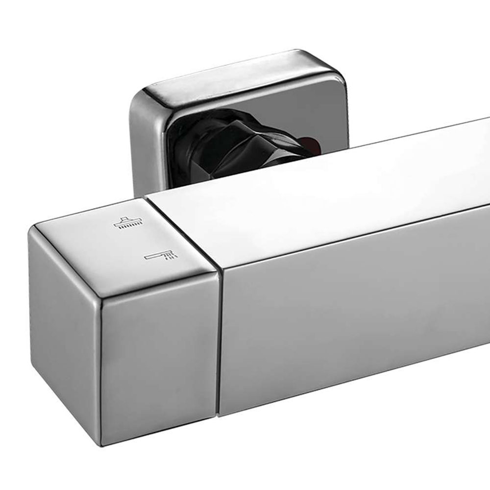 Columna Ducha monomando EXTRAPLANA cuadrada de 73-122 cm CROMO brillo - Imagen 9