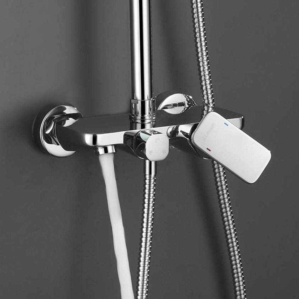 Columna Ducha monomando ATICA cuadrada de 79-125 cm CROMO brillo - Imagen 9