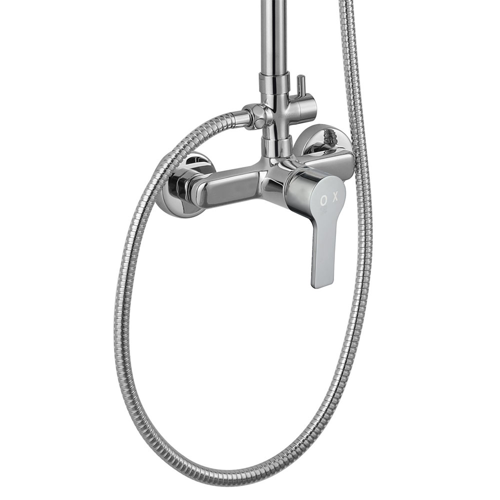 Columna Ducha extralarga monomando PINEDA redonda de 100-150 cm CROMO brillo - Imagen 7