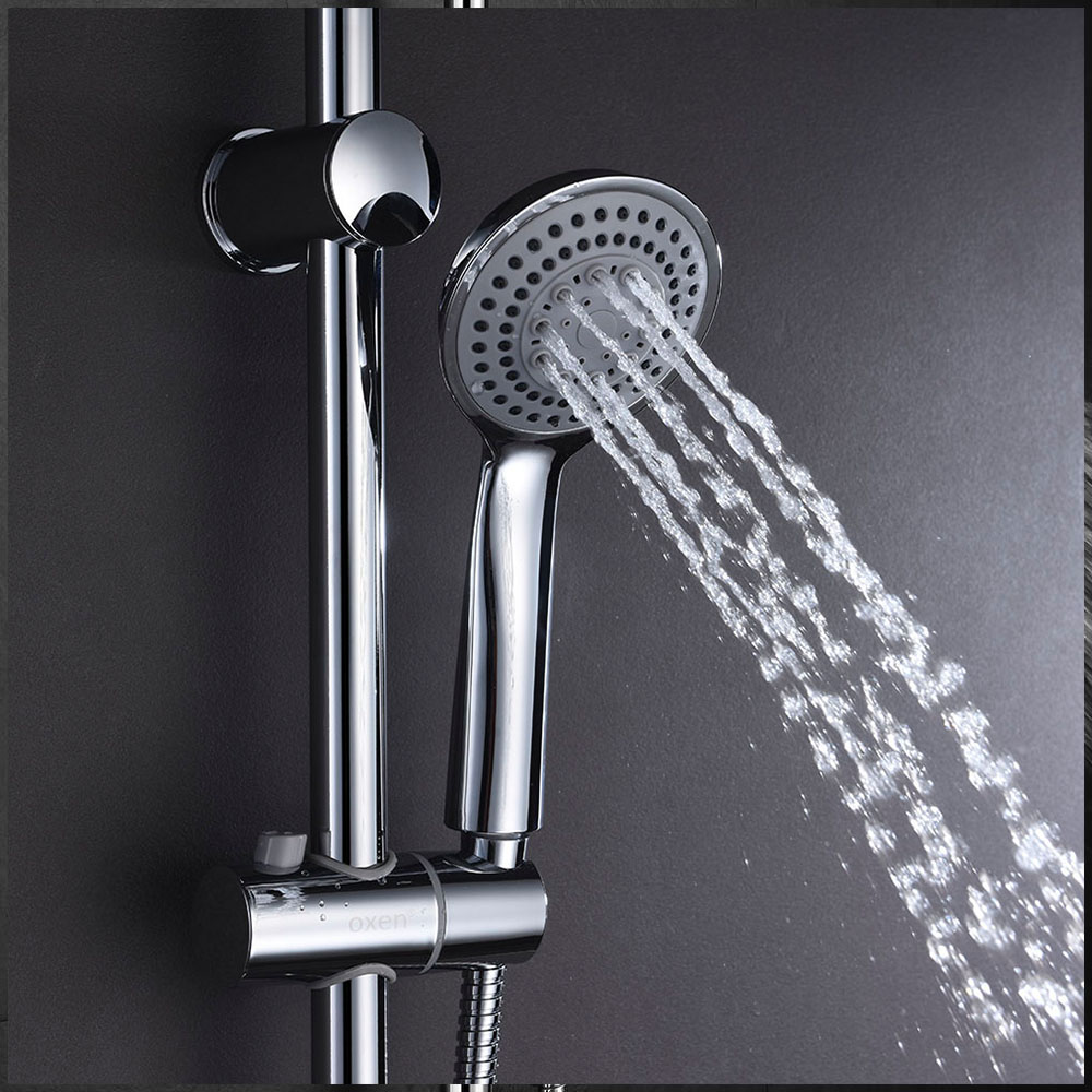 Columna Ducha extralarga monomando PINEDA redonda de 100-150 cm CROMO brillo - Imagen 8