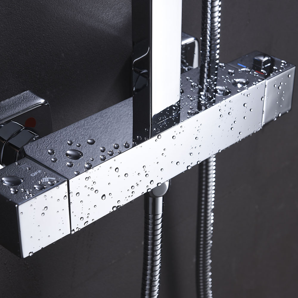 Columna Ducha termostática EXTRAPLANA cuadrada de 85-127 cm CROMO brillo - Imagen 3