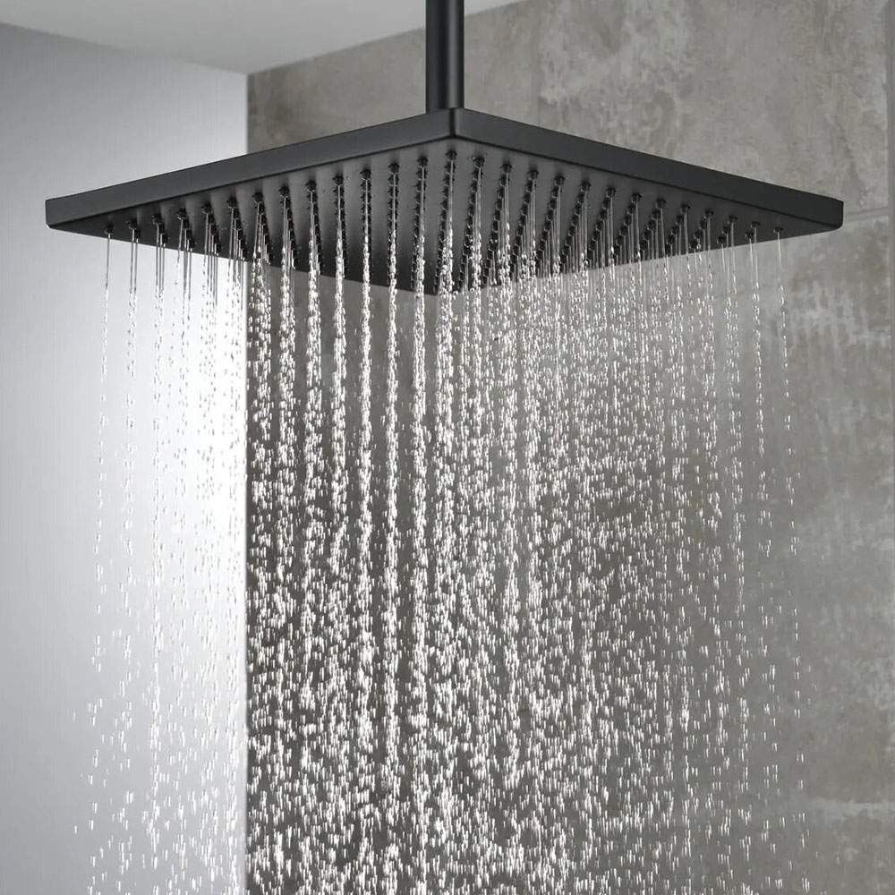 Columna Ducha termostática cuadrada de 83-120 cm NEGRO mate - Imagen 7