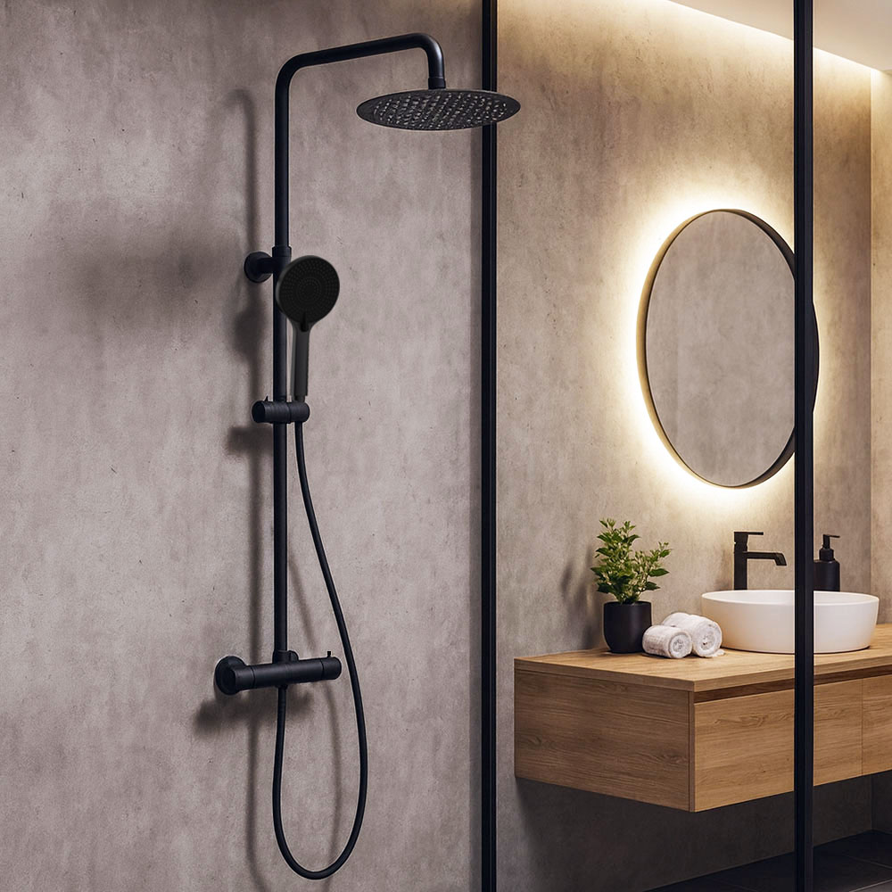 Columna Ducha monomando 2 vías GUN redonda GRAFITO / antracita mate - Imagen 6