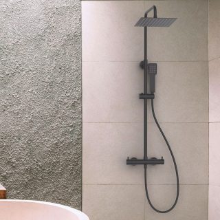 Columna Ducha monomando GUN cuadrada GRAFITO / antracita mate