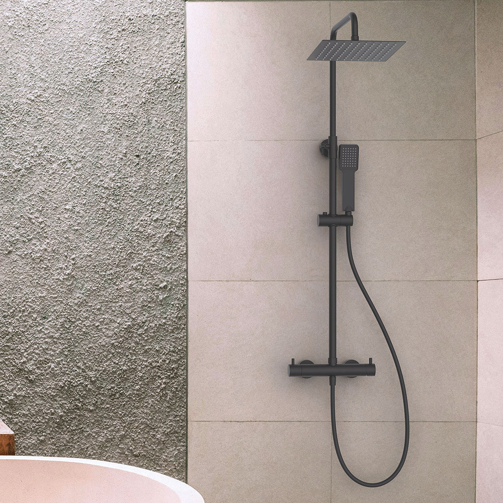 Columna Ducha monomando GUN cuadrada GRAFITO / antracita mate