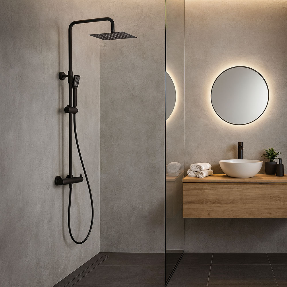 Columna Ducha monomando GUN cuadrada GRAFITO / antracita mate - Imagen 4