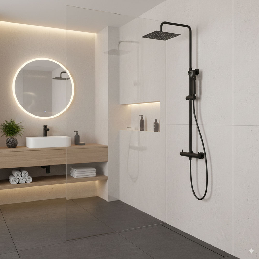 Columna Ducha monomando GUN cuadrada GRAFITO / antracita mate - Imagen 8