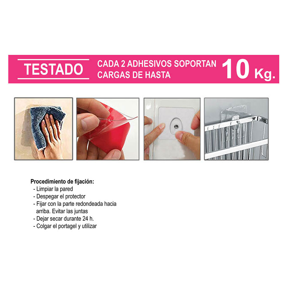 Portagel AZORIN rectangular CROMO brillo - Imagen 8