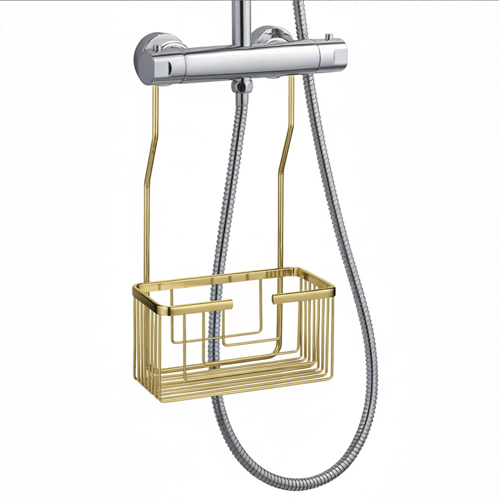 Portagel con ganchos LUNA rectangular ORO CEPILLADO - Imagen 6