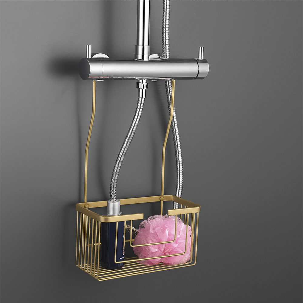 Portagel con ganchos LUNA rectangular ORO CEPILLADO - Imagen 7