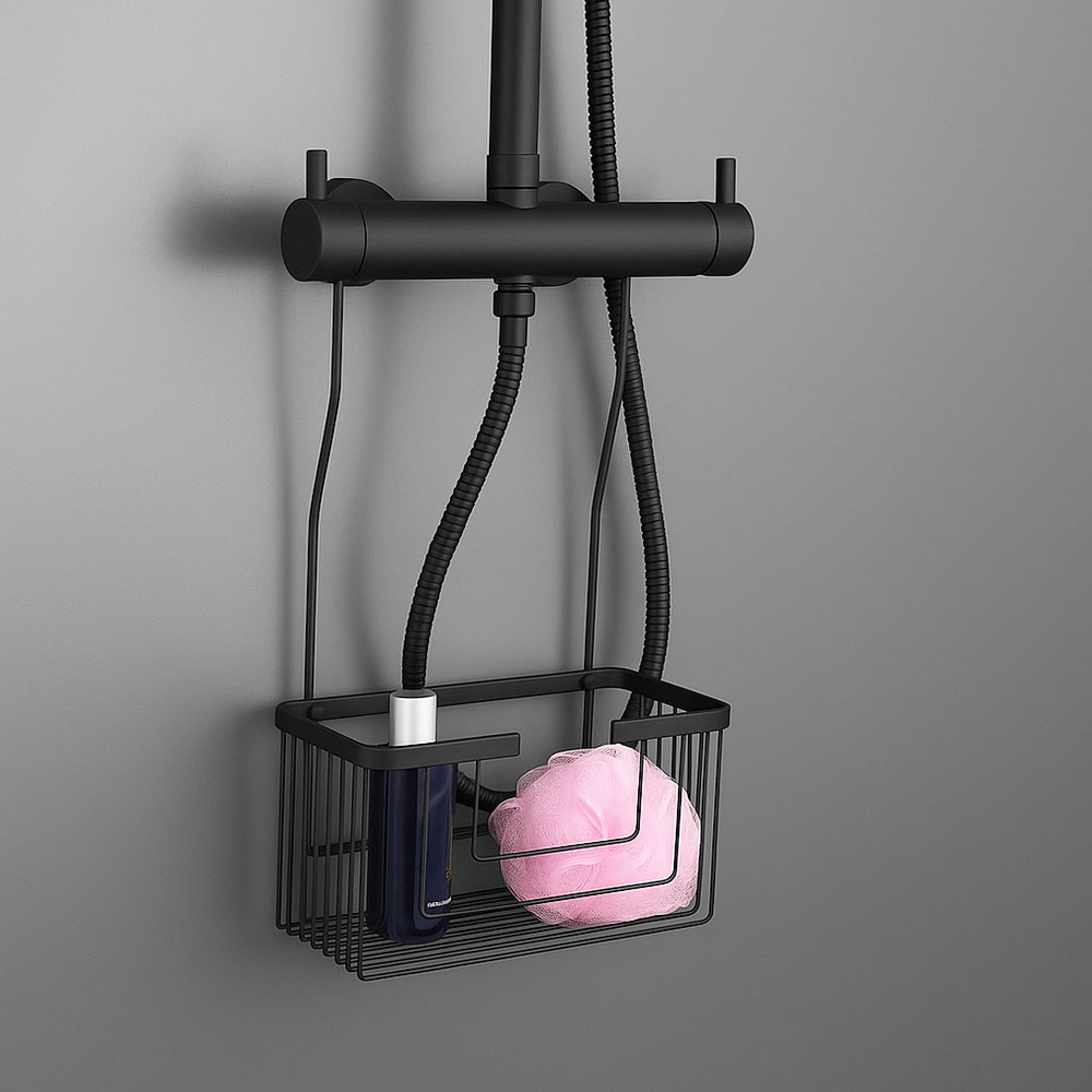 Portagel con ganchos ECLIPSE rectangular NEGRO mate