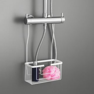 Portagel con ganchos ECLIPSE rectangular BLANCO mate