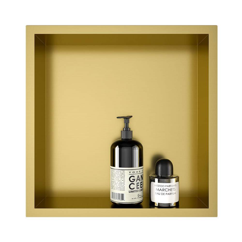 Hornacina Nicho de empotrar cuadrada de 30 x 30 cm ORO cepillado - Imagen 2