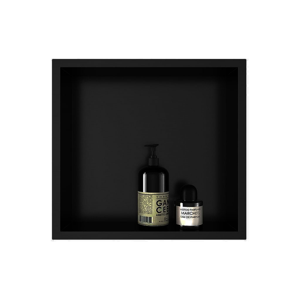 Hornacina Nicho de empotrar cuadrada de 30 x 30 cm NEGRO mate - Imagen 2