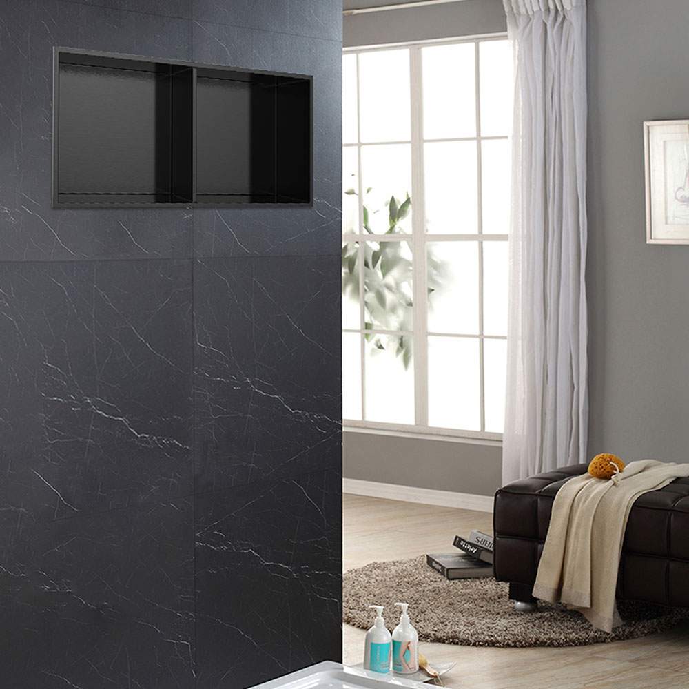 Hornacina Nicho de empotrar cuadrada de 30 x 30 cm NEGRO mate - Imagen 4