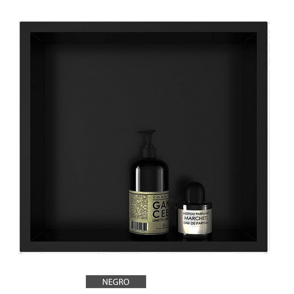 Hornacina Nicho de empotrar cuadrada de 30 x 30 cm NEGRO mate - Imagen 6