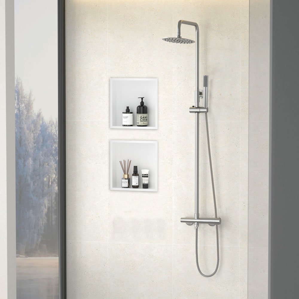 Hornacina Nicho de empotrar cuadrada de 30 x 30 cm BLANCO mate