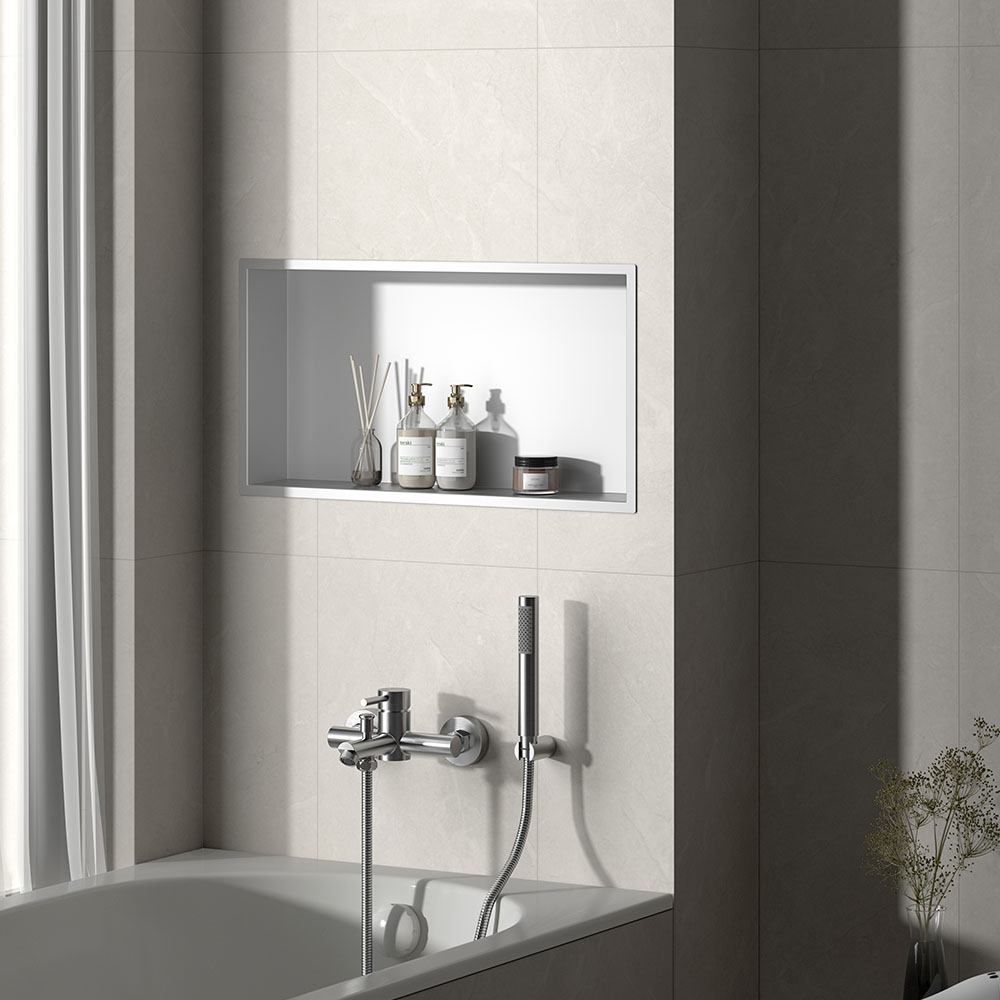 Hornacina Nicho de empotrar rectangular de 60 x 30 cm BLANCO mate - Imagen 2