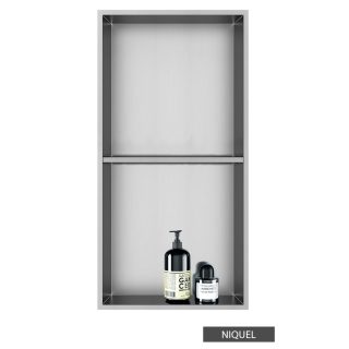 Hornacina Nicho de empotrar rectangular de 60 x 30 cm NIQUEL cepillado