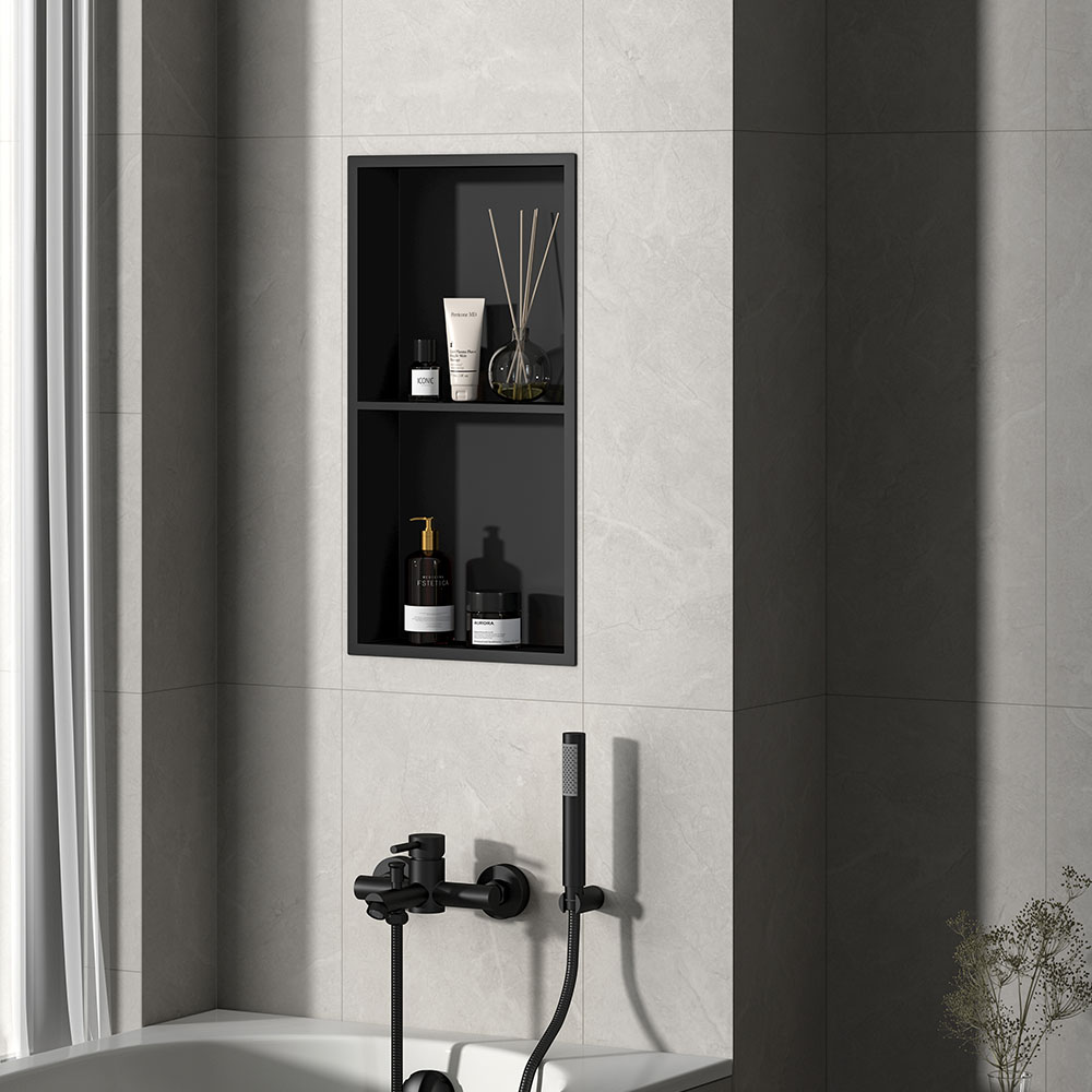 Hornacina Nicho de empotrar rectangular de 60 x 30 cm NEGRO mate - Imagen 2