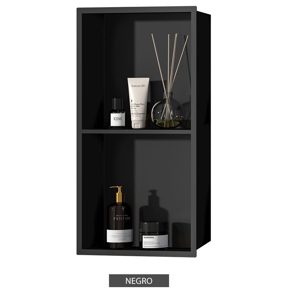 Hornacina Nicho de empotrar rectangular de 60 x 30 cm NEGRO mate