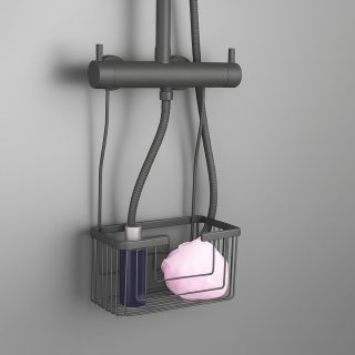 Portagel con ganchos LUNA rectangular GRAFITO / antracita mate