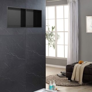 Pack 2 Hornacinas Nicho de empotrar cuadrada de 30 x 30 cm NEGRO mate